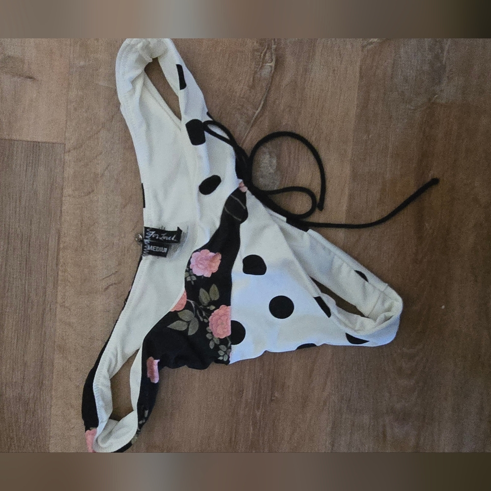 Floral and Polka Dot Bikini Bottom - Picture 3 of 3